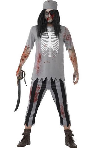 F1688 men pirate zombie costume